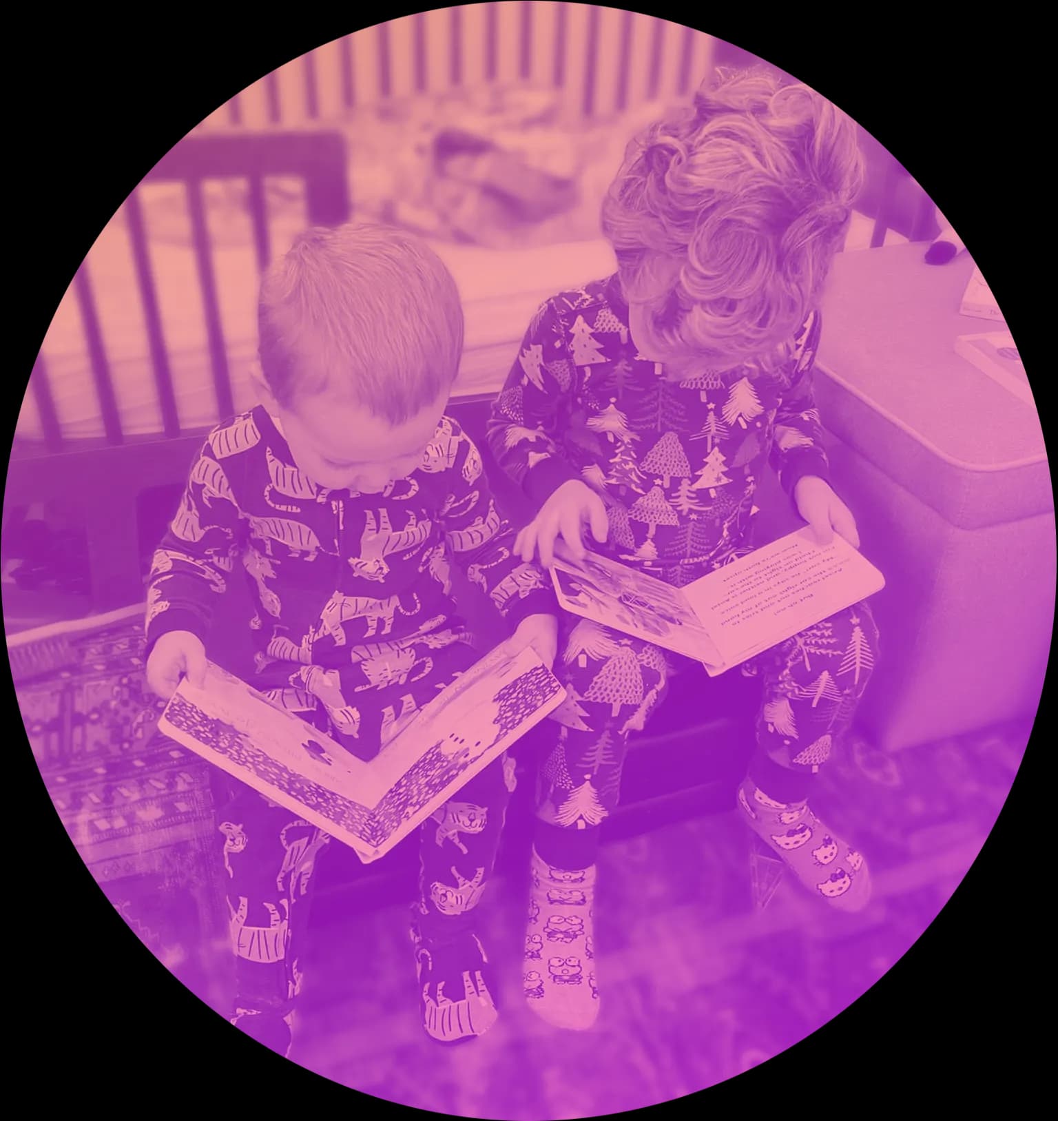 two young kids reading